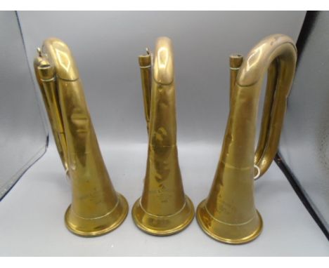 3 brass Mayers and Harrison bugles