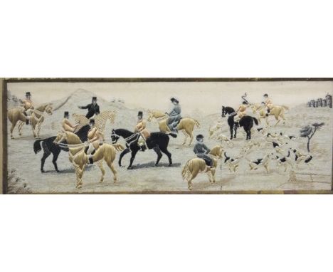 AFTER THOMAS STEVENS "The meet", silk Stevengraph, six Le Blond pictures and one small hunting print