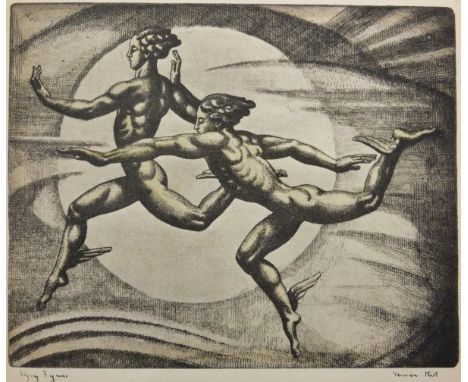 AFTER VERNON HILL "Winged figures", possibly from the "Air Spirits" Series, print CONDITION REPORTS Reproduction print.