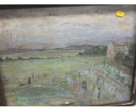 A large quantity of assorted pictures and prints, to include ENGLISH SCHOOL "Children playing by a path", watercolour, unsign