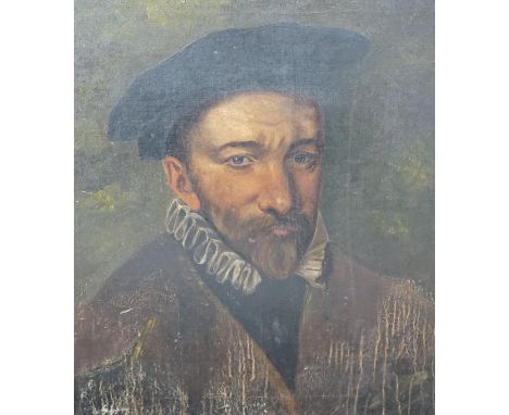 19th century English School, oil on canvas, Portrait of Sir Thomas Wilson, Secretary of State to Queen Elizabeth I, unsigned,