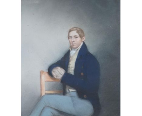 Early 19th century English School, pastel, Portrait of George Latham Blacker, Lieutenant of the 65th Regiment of Foot, inscri