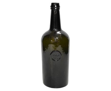 A George IV ‘sealed’ wine bottle, DBD 1827, moulded script around shoulder, Imperial Patent, 29cm. Condition - commensurate w