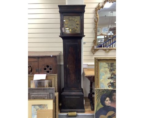 An oak cased thirty hour longcase clock, height 194cm. Condition - fair