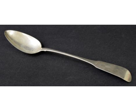 Irish fiddle pattern silver serving spoon, Dublin 1812, maker Carden Terry & Jane Williams, 11.5" long, 3.3oz approx 