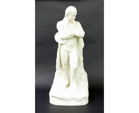 Rare 19th century Parian figure of Isambard Kingdom Brunel, signed J Durham (Joseph Durham 1814-1877) and dated 1860 to the r