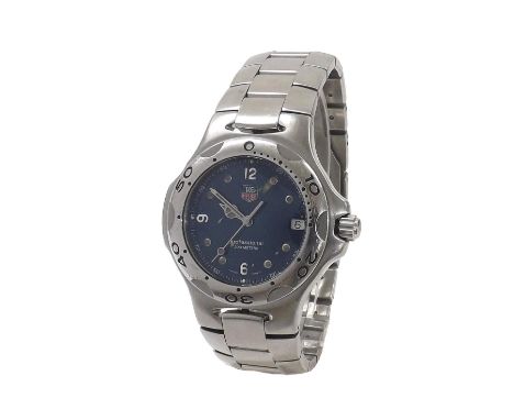 Tag Heuer Kirium stainless steel gentleman's bracelet watch, ref. WL1114, no. PT8928, blue dial with quarter Arabic numerals 
