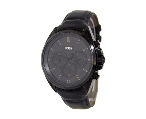 Hugo Boss Driver chronograph black stainless steel gentleman's wristwatch, ref. HB.188.1.34.2673, no. 4 908 105, black dial w