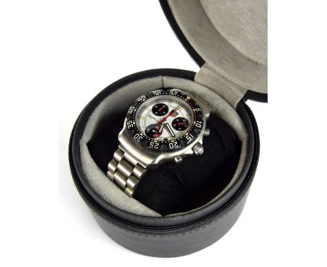 Tag Heuer Formula 1 Chronograph Professional 200m stainless steel gentleman's bracelet watch, ref. CA1212-1, no. KJ9779, whit