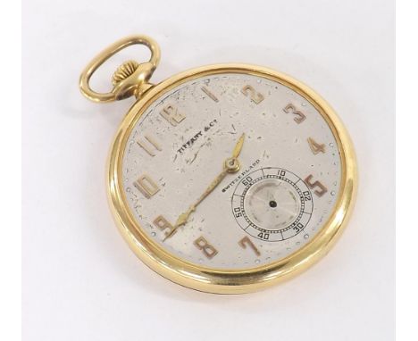 Longines for Tiffany & Co. 18k slim lever pocket watch, 15 jewel, three adj. movement signed 'Made for Tiffany & Co. by the L