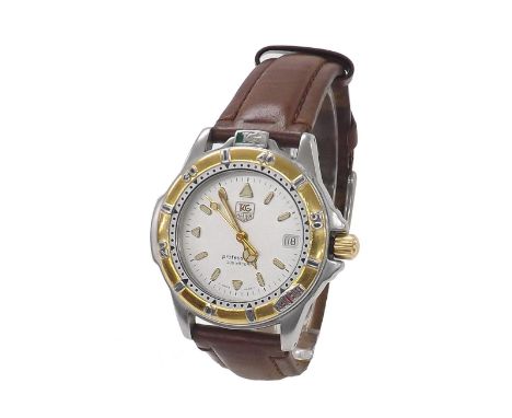 Tag Heuer 4000 Series Professional 200m mid-size bi-colour gentleman's wristwatch, ref. WF1220-K0, no. D08631, white dial wit