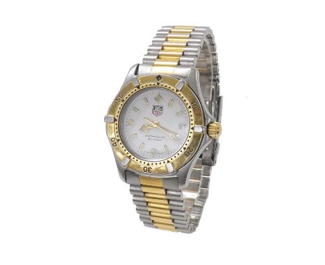 Tag Heuer 2000 Series Professional 200m mid-size bi-colour gentleman's bracelet watch, ref. WE1222-2, no. T19069, white dial 