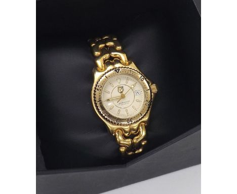 Tag Heuer SEL Professional 200m gold plated and stainless steel lady's bracelet watch, ref. WG1330-R0, no. WF9260, cream dial