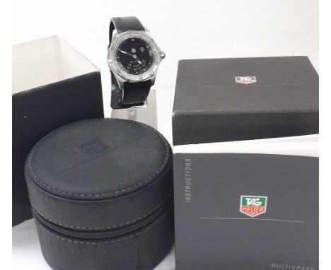 Tag Heuer 2000 Series Multigraph 200m stainless steel gentleman's wristwatch, ref. WK111A-0, no. DE9890, black dial with oute