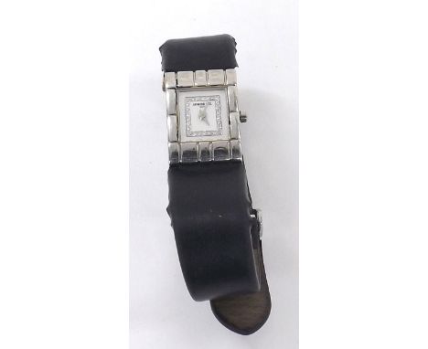 Raymond Weil Tema stainless steel lady's wristwatch, ref. 5896, no. Z858519, mother of pearl and diamond set dial, original b