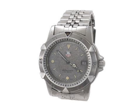 Tag Heuer 1500 Series Professional 200m 'Jumbo' stainless steel gentleman's bracelet watch, ref. 959706D, 'granite' dial with