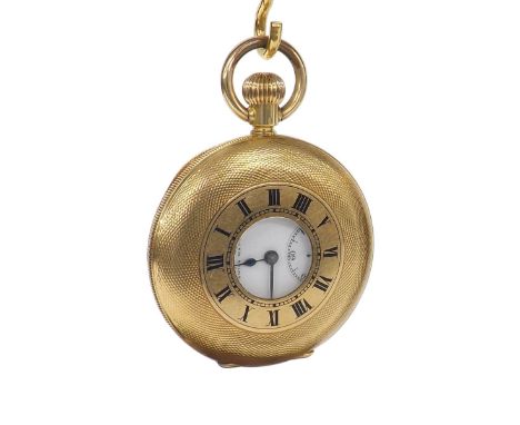 West End Watch Co. Imperator 18k lever half hunter pocket watch, signed gilt frosted Swiss movement, no. 2641472, case no. 26