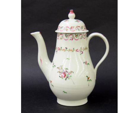 New Hall - coffee pot with cover in pattern no. 186, 10" high