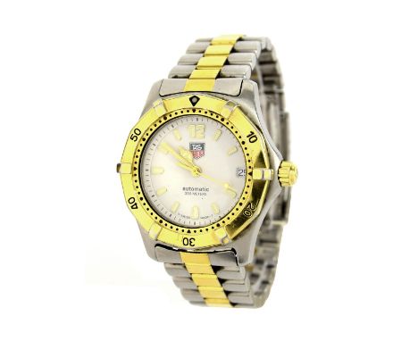Tag Heuer 2000 Series automatic 200m mid-size two-tone gentleman's bracelet watch, ref. WK2220, no. EV6386, white dial with d