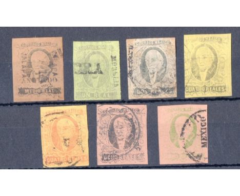 Mexico 1861 ½r – 8r set 7 values all good to fine used SG8-14 rare set Reserve: £180