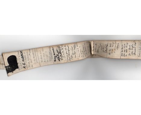 Vintage ‘keepsake’ detachable white collar written all over, both side, with best wishes and good luck to A.E.Hibbert on 12 /