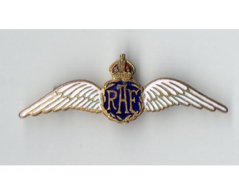 Sweetheart Brooch RAF ( Kings Crown prior 1952) gilt & enamel Reserve: £12