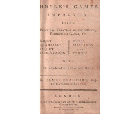 Hoyle, Edmond. Hoyle's Games improved: Being practical treatises on the following fashionable Games, Viz. Whist, Quadrille, P