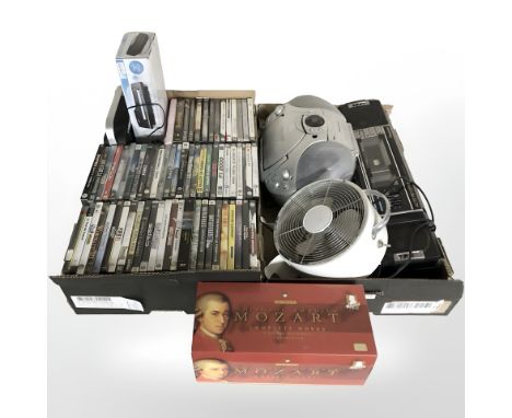 Two Panasonic radios, various DVDs, PC games, Mozart CD boxset, other electricals. (2 boxes)