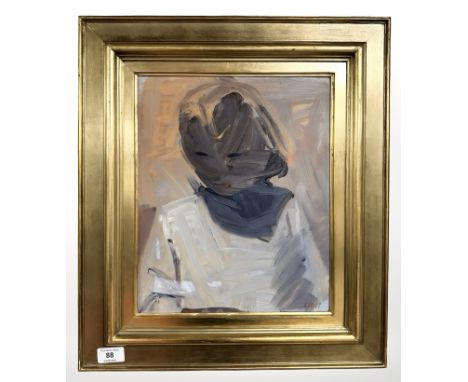 Eve Eisenhartd : Portrait of a child, oil on board, 27 cm x 33 cm.