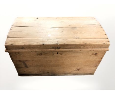 A 19th century pine domed top trunk, 78 cm wide.