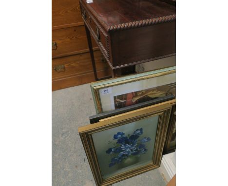 A COLLECTION OF VARIOUS PICTURES, together with an amusing snooker print, (4).