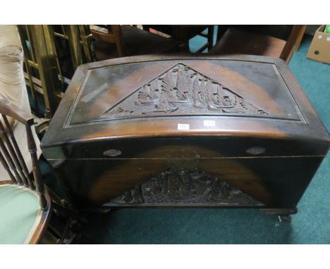 A CARVED CAMPERWOOD TRUNK 