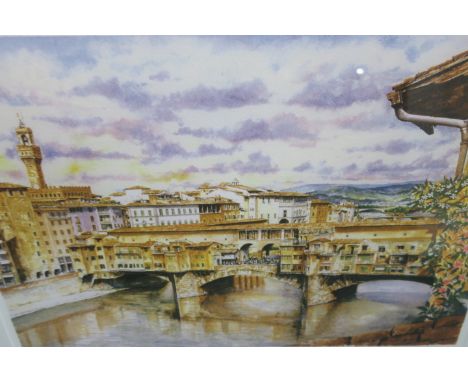 ITALIAN SCHOOLPONTE- VECCHIO FIRENZE - DUOMOColour Print a Paireach 57cms x 40cms