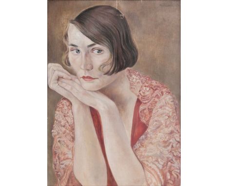   Otto Rodewald  (Schöningen 1891 - Hamburg 1960)  Portrait einer Frau  Öl/Lw., 53,5 x 38 cm, r. o. sign. und dat. Rodewald 2