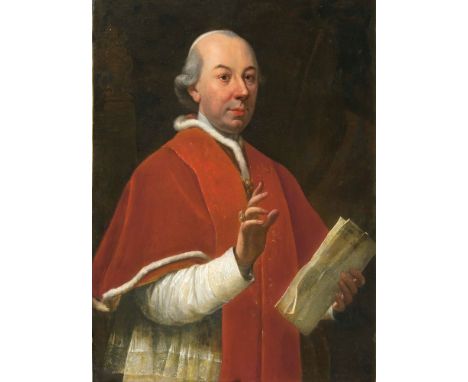   Pompeo Batoni  (Lucca 1708 - Rom 1787), Umkreis  Papst Pius VI  Öl/Lw., 93 x 73 cm, rest., doubl. - Auf dem Blatt in der Ha