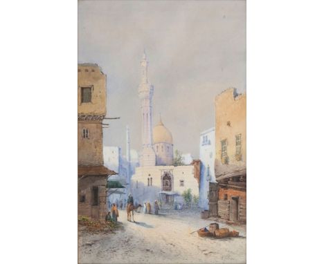   Frank Catano  tätig um 1900  In Kairo  Aquarell, 44,5 x 28,5 cm, r. u. sign. F. Catano, unter Glas gerahmt, ungeöffnet. - O
