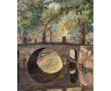   Hans Zank  (Berlin 1889 - Berlin 1967)  Potsdam Stadtkanal  Öl/Lw., 59,5 x 49,5 cm, r. u. sign. Hans Zank. - Deutscher Vedu