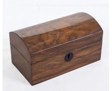 Victorian dome top walnut tea caddy