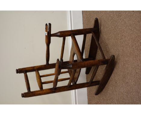 18th century country elm child's rocking commode chair