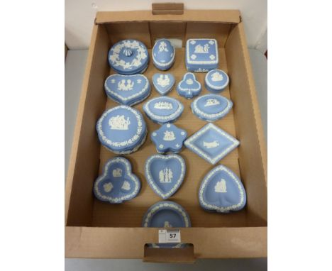 Wedgwood Jasperware trinket boxes and pin trays in one box