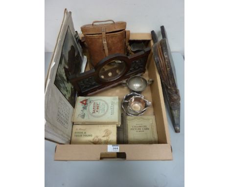 Pair of WWII military binoculars marked Bino. Prism No. 5 MKIVA x7 REGd No. 50027 and dated 1943 (with original case -  stamp