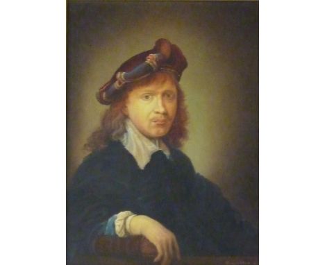 'Portrait' after Rembrandt, oil on board signed and dated by Jon Broughton (20)07   19cm x 14cm
