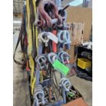 LOT OF ASSORTED SHACKLES AND EYE BOLTS