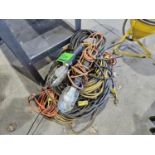 LOT OF ASSORTED ELECTRICAL CORDS AND LIGHTS