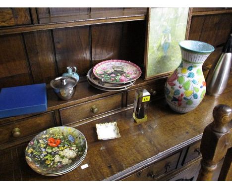 A mixed lot to include a limited edition BP Oil 1975 drop paperweight, limited edition collectors' cat plates and others