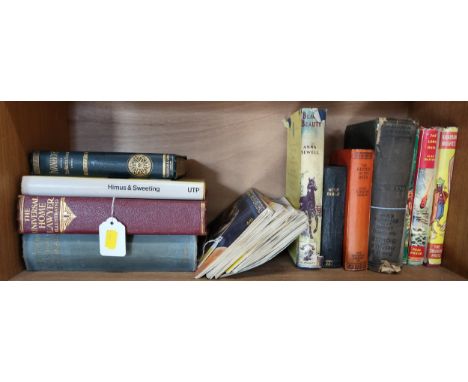 A collection of vintage books including 'Keeper of the Bees', 'Universal home Lawyer', 'Sacred Songs &amp; Solos','Black Beau
