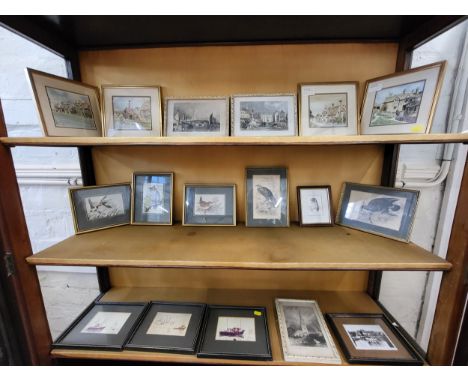 Seventeen pictures including four prints of scenes from the Cotswolds including 'Stanton Village', The Old print House', 'Low
