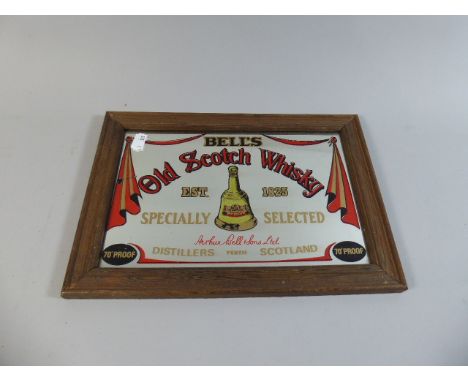 A Wooden Framed Reproduction Scotch Whisky Advertising Mirror, 28cm Wide