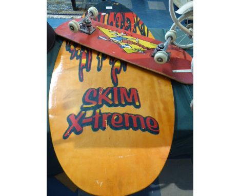 A Vintage Skate Board and Beach Skimmer 
