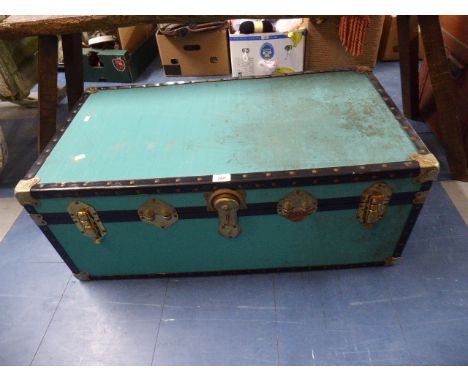A Brass Mounted Travelling Trunk
